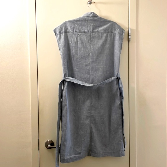 Shirtdress in mid-blue. Great for layering too. - Picture 3 of 6